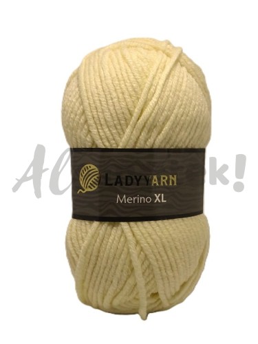 Włóczka LadyYarn Merino XL 002 kremowy  25% wełna 75% akryl 100 m 100 gr