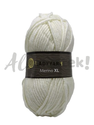Włóczka LadyYarn Merino XL001 biały perłowy 25% wełna75% akryl 100 m 100 gr