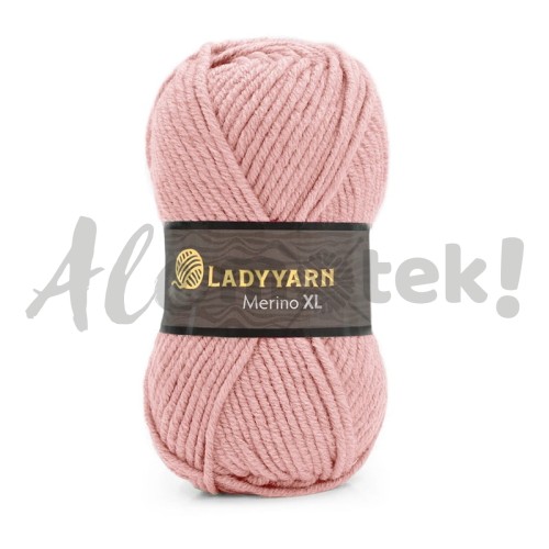 Włóczka LadyYarn Merino XL 014 pudrowy róż 25% wełna 75% akryl 100 m 100 gr