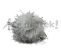 Pompon futrzany 10 cm - popielaty z czarnym