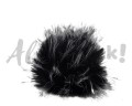 Pompon futrzany 10 cm - czarny z białym
