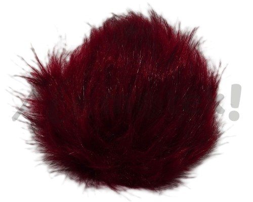 Pompon futrzany 10 cm - burgundowy