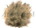 Pompon futrzany 10 cm - jasny beżowy z czarnym