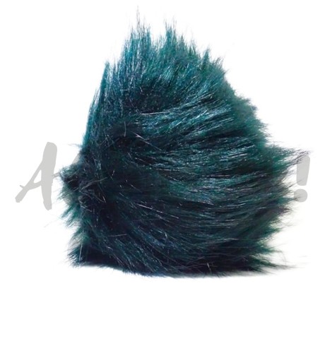 Pompon futrzany 10 cm - butelkowa zieleń