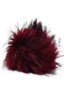 Pompon futrzany 10 cm - czerwień meksykańska z czarnym 