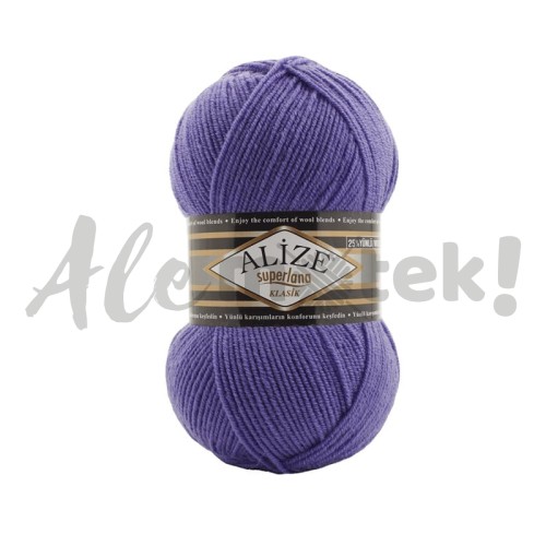 Włóczka Alize Superlana Klasik 851 kwiat fiołka 75% Akryl 25% Wełna 280m 100gr
