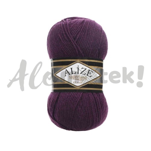 Włóczka Alize Superlana Klasik 111 śliwkowy 75% Akryl 25% Wełna 280m 100gr