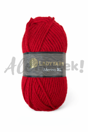 Włóczka LadyYarn Merino XL 016 czerwony 25% wełna 75% akryl 100 m 100 gr