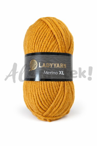 Włóczka LadyYarn Merino XL 012 szafranowy 25% wełna 75% akryl 100 m 100 gr