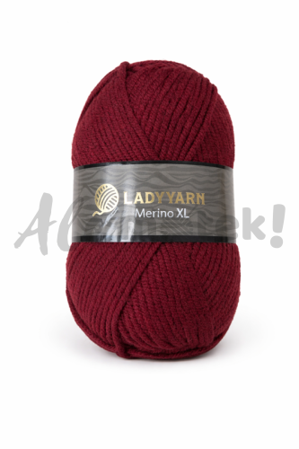 Włóczka LadyYarn Merino XL 017 bordowy 25% wełna 75% akryl 100 m 100 gr