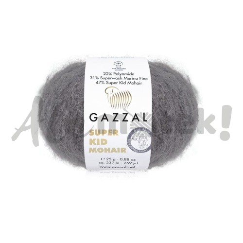 Gazzal Super Kid Mohair 64433 grafitowy (25gr/237m)