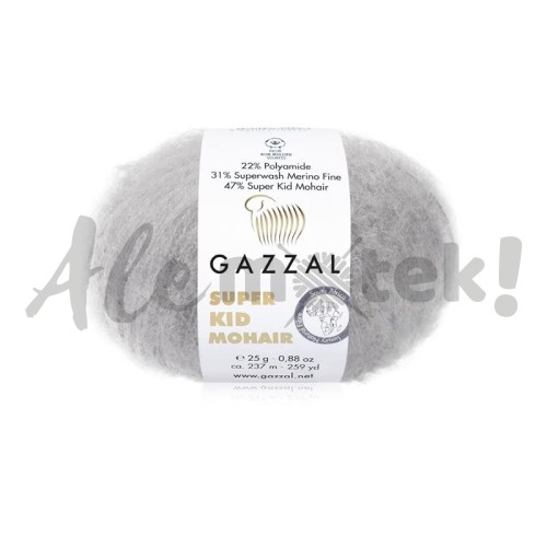 Gazzal Super Kid Mohair 64435 jasny szary (25gr/237m) 
