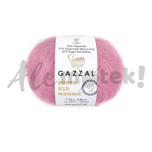 Gazzal Super Kid Mohair 64412 różowy (25gr/237m) 