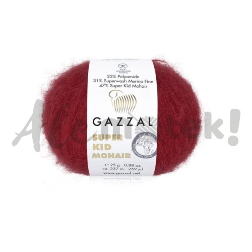 Gazzal Super Kid Mohair 64416 czerwony (25gr/237m)