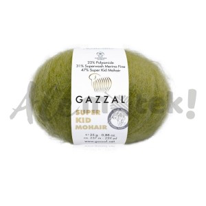 Gazzal Super Kid Mohair 64422 oliwkowy (25gr/237m)
