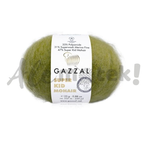 Gazzal Super Kid Mohair 64422 oliwkowy (25gr/237m)
