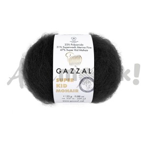 Gazzal Super Kid Mohair 64409 czarny (25gr/237m)