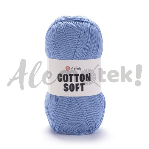 YarnArt Cotton Soft 15 niebieski 100gr 600m 55% bawełna 45% akryl  