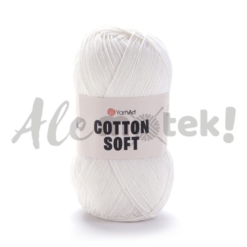YarnArt Cotton Soft 01 biały 100gr 600m 55% bawełna 45% akryl 