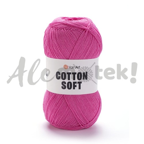 YarnArt Cotton Soft 42 fuksja 100gr 600m 55% bawełna 45% akryl 