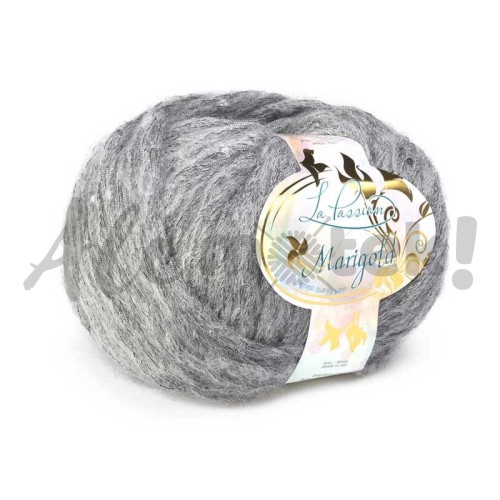 Włóczka  z cekinami La Passion Marigold 08 - popiel