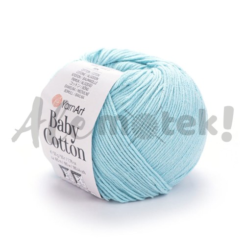 Włóczka YarnArt Baby Cotton 446 jasny turkus 50gr 165m 50% bawełna 50% akryl 