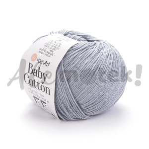 Włóczka YarnArt Baby Cotton 452 szary 50gr 165m 50% bawełna 50% akryl