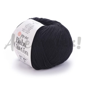 Włóczka YarnArt Baby Cotton 460 czarny 50gr 165m 50% bawełna 50% akryl