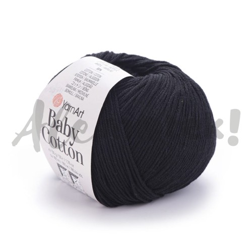 Włóczka YarnArt Baby Cotton 460 czarny 50gr 165m 50% bawełna 50% akryl