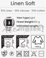 Włóczka Linen Soft 7407 100gr 272m 30% Len 36% Wiskoza 34% Bawełna
