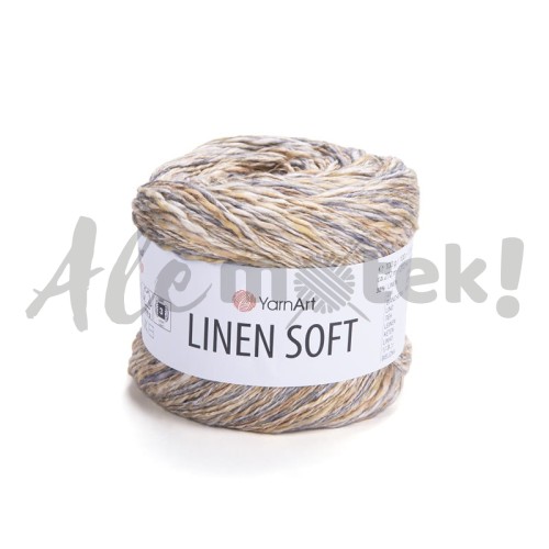 Włóczka Linen Soft 7407 100gr 272m 30% Len 36% Wiskoza 34% Bawełna
