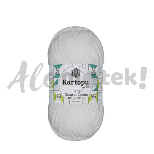 Kartopu Baby Natural Cotton 010 biały 100gr 200m 49% bawełna 51% akryl