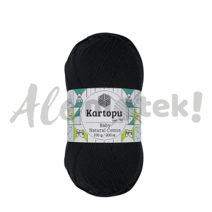 Kartopu Baby Natural Cotton 940 czarny 100gr 200m 49% bawełna 51% akryl 