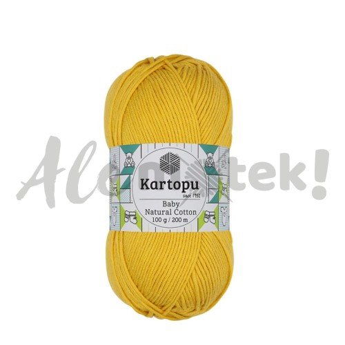 Kartopu Baby Natural Cotton 318 żółty 100gr 200m 49% bawełna 51% akryl