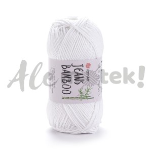 YarnArt Jeans Bamboo 101 biały 50% akryl 50% bambus 50gr 150m