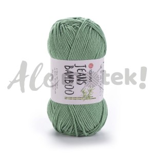 YarnArt Jeans Bamboo 138 suszona mięta 50% akryl 50% bambus 50gr 150m
