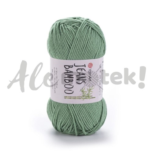 YarnArt Jeans Bamboo 138 suszona mięta 50% akryl 50% bambus 50gr 150m