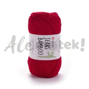 YarnArt Jeans Bamboo 144 czerwony 50% akryl 50% bambus 50gr 150m 