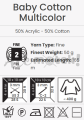 YarnArt Baby Cotton Multicolor 5212 50% akryl 50% bawełna 50gr 165m 