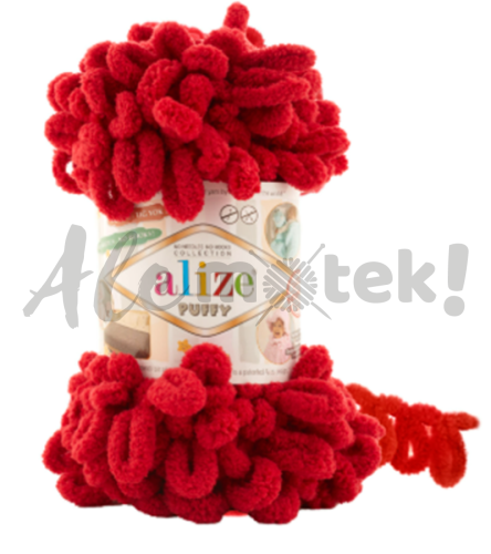 Włóczka Alize Puffy 106 - karmazynowy pętelkowa rękodzieła (100gr/9mt) 