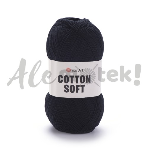 YarnArt Cotton Soft 53 czarny 100gr 600m 55% bawełna 45% akryl
