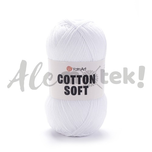 YarnArt Cotton Soft 62 biel śnieżna 100gr 600m 55% bawełna 45% akryl  