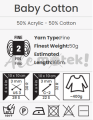 Włóczka YarnArt Baby Cotton 438 pistacjowy 50gr 165m 50% bawełna 50% akryl 