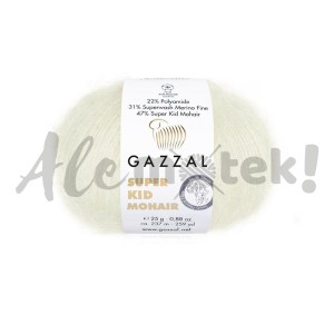 Gazzal Super Kid Mohair 64414 śmietankowy (25gr/237m) 