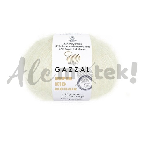 Gazzal Super Kid Mohair 64414 śmietankowy (25gr/237m) 
