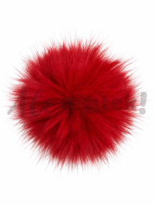Pompon futrzany 10 cm - czerwony