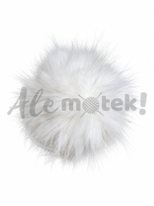 Pompon futrzany 10 cm - biały