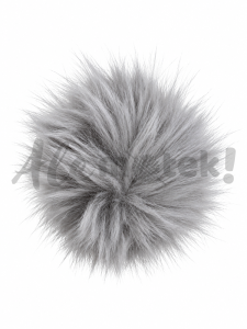 Pompon futrzany 10 cm - popielaty