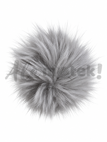 Pompon futrzany 10 cm - popielaty