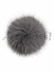 Pompon futrzany 10 cm - szary